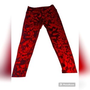 Zella Women's Leggings, Size L, Colors Red, Burgundy, 79% Polyester, 21% Spandex